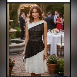 Saks Fifth Avenue Sleeveless Fit-and-Flare Lace Dress